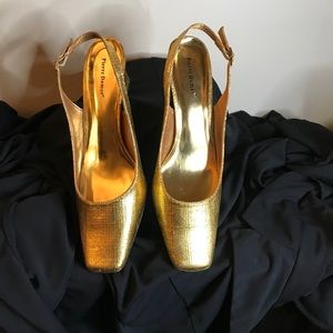 Pierre Dumas Gold sling backs